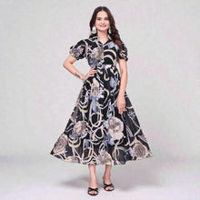 Premium Georgette Long Maxi Dress for Women Elegant Floral Print Anarkali Style Evening Gown RM-10