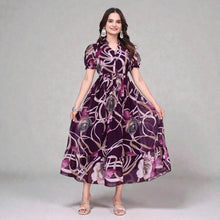 Premium Georgette Long Maxi Dress for Women Elegant Floral Print Anarkali Style Evening Gown RM-10