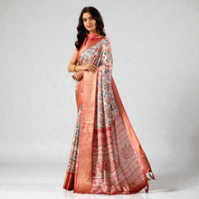 Premium Soft Lichi Silk Saree with Patola Geometric Print Rich Zari Woven Border Designer Saree AB-13