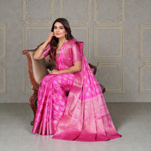 Pure Handmade Bandhej Silk Saree Original Rajasthani Bandhani with Zari Weaving Butta Rich Pallu & Big Broad Border Luxury Traditional Wedding Wear VE-14