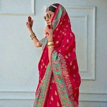 Premium Silk Blend Saree for Women Elegant Rich Zari Border & Woven Butti Work Traditional Wedding & Festive Wear AB-19