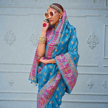 Premium Silk Blend Saree for Women Elegant Rich Zari Border & Woven Butti Work Traditional Wedding & Festive Wear AB-19