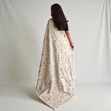 Pure Loom Tussar Silk Saree with All-Over Designer Embroidery & Gold Zari Border TS-08