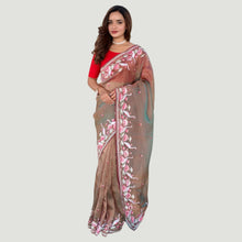 Kaurvaki's Royal Gabanna Silk Saree for Women Dual-Tone Shiny Finish Rich Zari Weaving & Multithread Embroidery TS-10