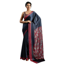 Premium Pure Satin Silk Saree with Authentic Ajrakh Hand-Block Print Luxury Traditional Ethnic Wear for Women AB-41