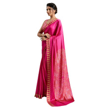 Premium Pure Satin Silk Saree with Authentic Ajrakh Hand-Block Print Luxury Traditional Ethnic Wear for Women AB-41