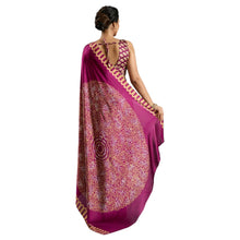 Premium Pure Satin Silk Saree with Authentic Ajrakh Hand-Block Print Luxury Traditional Ethnic Wear for Women AB-41