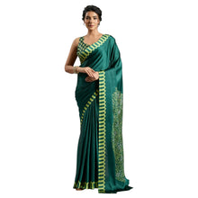 Pure Ajrakh Satin Traditional Block Print Ethnic Wear Saree for Women AB-41-2
