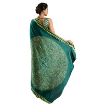 Pure Ajrakh Satin Traditional Block Print Ethnic Wear Saree for Women AB-41-2