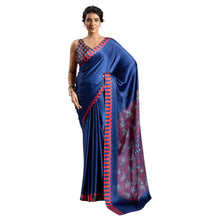 Pure Ajrakh Satin Traditional Block Print Ethnic Wear Saree for Women AB-41-2