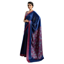 Pure Ajrakh Satin Traditional Block Print Ethnic Wear Saree for Women AB-41-2