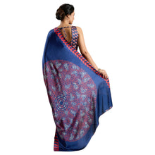 Pure Ajrakh Satin Traditional Block Print Ethnic Wear Saree for Women AB-41-2