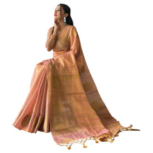 Pure Tissue Silk Saree with Zari Weaving, Running Blouse & Elegant Butti Border TS-14