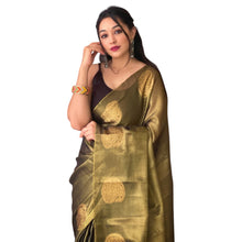 Pure Tissue Silk Saree with Zari Weaving, Running Blouse & Elegant Butti Border TS-14