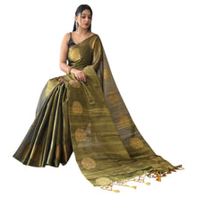 Pure Tissue Silk Saree with Zari Weaving, Running Blouse & Elegant Butti Border TS-14
