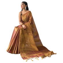 Pure Tissue Silk Saree with Zari Weaving, Running Blouse & Elegant Butti Border TS-14