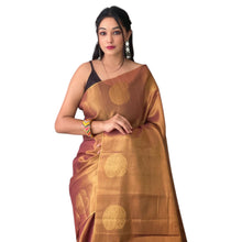 Pure Tissue Silk Saree with Zari Weaving, Running Blouse & Elegant Butti Border TS-14