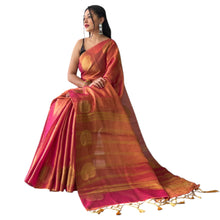 Pure Tissue Silk Saree with Zari Weaving, Running Blouse & Elegant Butti Border TS-14