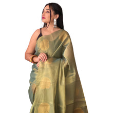 Pure Tissue Silk Saree with Zari Weaving, Running Blouse & Elegant Butti Border TS-14