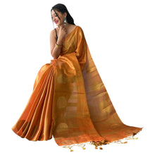 Pure Tissue Silk Saree with Zari Weaving, Running Blouse & Elegant Butti Border TS-14