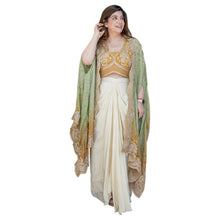 Women's Dhoti Set with Blouse & Shrug Luxurious Indo-Western Set for Weddings BB-03