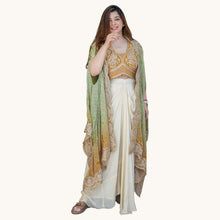 Women's Dhoti Set with Blouse & Shrug Luxurious Indo-Western Set for Weddings BB-03