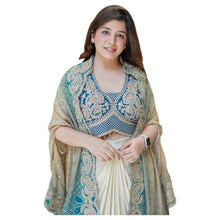 Women's Dhoti Set with Blouse & Shrug Luxurious Indo-Western Set for Weddings BB-03