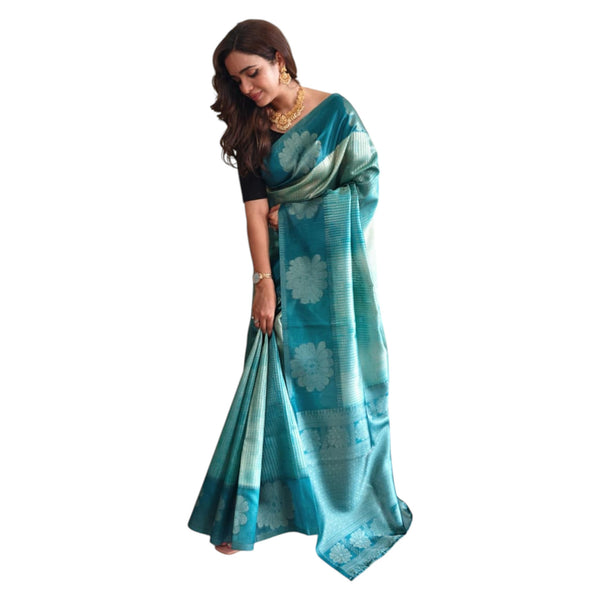 Women's Premium Weaving Silk Saree Traditional Handloom Style Rich Pallu & Zari Work TS-16