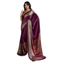 Pure Ajrakh Modal Satin Saree With Stylish blouse in Traditional Earthy Motifs AB-58
