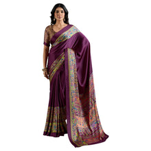 Pure Ajrakh Modal Satin Saree With Stylish blouse in Traditional Earthy Motifs AB-58