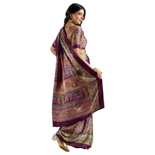 Pure Ajrakh Modal Satin Saree With Stylish blouse in Traditional Earthy Motifs AB-58