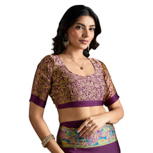 Pure Ajrakh Modal Satin Saree With Stylish blouse in Traditional Earthy Motifs AB-58