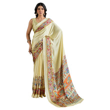 Pure Ajrakh Modal Satin Saree With Stylish blouse in Traditional Earthy Motifs AB-58