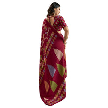 Pure Ajrakh Hand-Printed Modal Satin Fabric Traditional Earthy Motifs & Silky Drape Saree AB-62