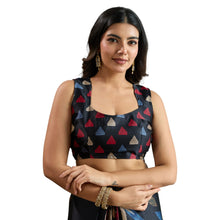 Pure Ajrakh Hand-Printed Modal Satin Fabric Traditional Earthy Motifs & Silky Drape Saree AB-62