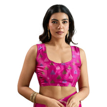 Pure Ajrakh Hand-Printed Modal Satin Fabric Traditional Earthy Motifs & Silky Drape Saree AB-62