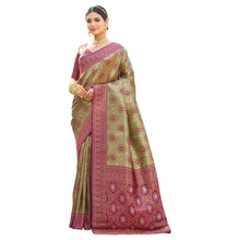 Royal Soft Banarasi Silk Saree with Intricate Zari Weaving & Elegant Floral Pallu B-1