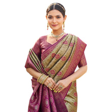 Royal Soft Banarasi Silk Saree with Intricate Zari Weaving & Elegant Floral Pallu B-1