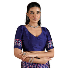 Artisan-Crafted Pure Ajrakh Modal Satin Fabric Saree Traditional Hand-Block Print in Earthy Tones AB-65