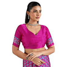 Artisan-Crafted Pure Ajrakh Modal Satin Fabric Saree Traditional Hand-Block Print in Earthy Tones AB-65