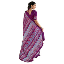 Artisan-Crafted Pure Ajrakh Modal Satin Fabric Saree Traditional Hand-Block Print in Earthy Tones AB-65