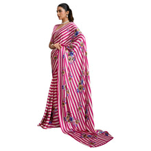 Pure Ajrakh Hand-Block Printed Modal Satin Fabric – Traditional Earthy Motifs Saree For Woman AB-66