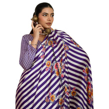 Pure Ajrakh Hand-Block Printed Modal Satin Fabric – Traditional Earthy Motifs Saree For Woman AB-66