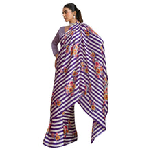 Pure Ajrakh Hand-Block Printed Modal Satin Fabric – Traditional Earthy Motifs Saree For Woman AB-66