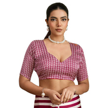 Pure Ajrakh Hand-Block Printed Modal Satin Fabric – Traditional Earthy Motifs Saree For Woman AB-66