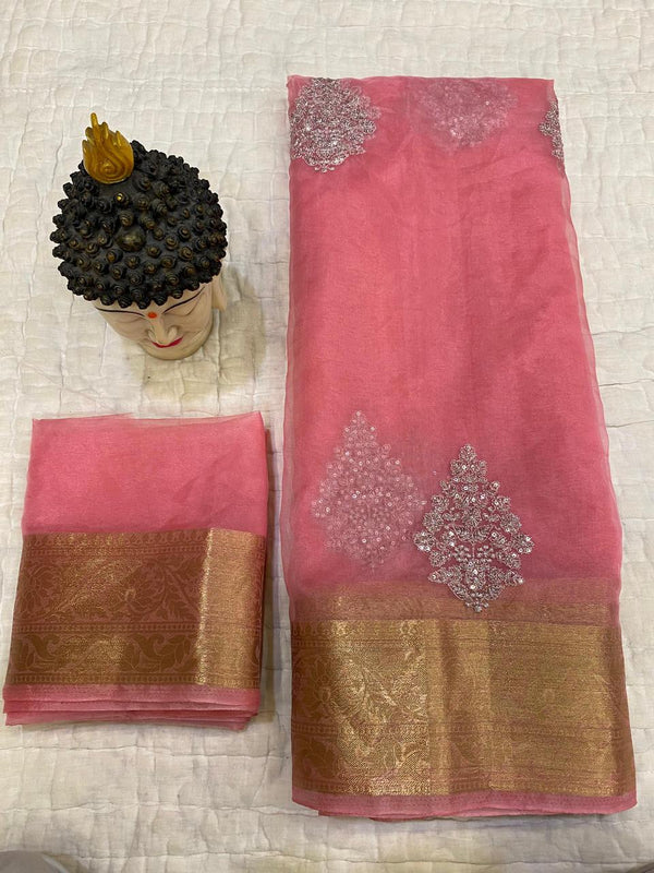 Premium Kanchipuram Organza Jacquard Saree - Handloom Inspired Collection