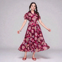 Georgette Maxi Dress Formal Evening Party Wear Gown Formal Evening Party Wear Gown A-Line Long Dress for Women RM-12