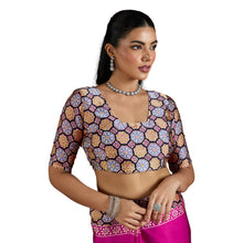 Pure Ajrakh Modal Satin Saree Hand Block Printed Traditional Motifs with Rich Zari Border AB-53