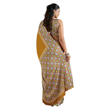 Pure Ajrakh Modal Satin Saree Hand Block Printed Traditional Motifs with Rich Zari Border AB-53