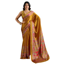 Pure Ajrakh Modal Satin Saree With Stylish blouse in Traditional Earthy Motifs AB-58